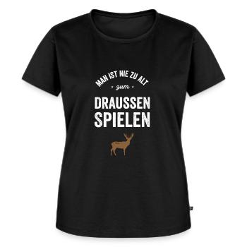 Draußen Spielen - Jagd - Frauen Premium Bio T-Shirt - Schwarz - Vorne - Selfina (174cm)