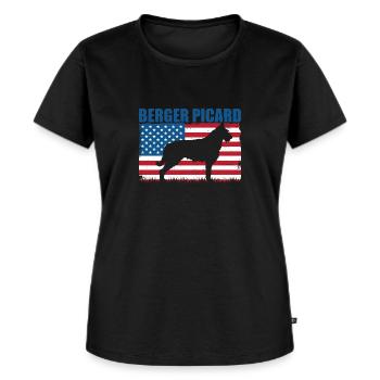 Berger de Picardie - Berger Picard - Frauen Premium Bio T-Shirt - Schwarz - Vorne - Selfina (174cm)