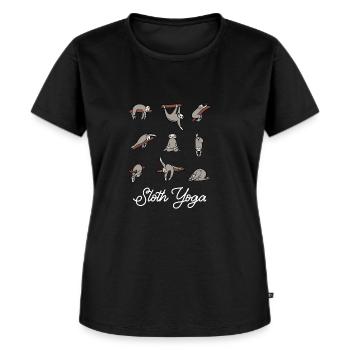 Cadeau Sloth Yoga Yoga Coach - T-shirt Premium bio Femme - noir - Devant - Selfina (174cm)