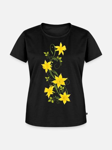 Ostern, Narzissen, Osterglocken, Frühling - Frauen Premium Bio T-Shirt - Schwarz