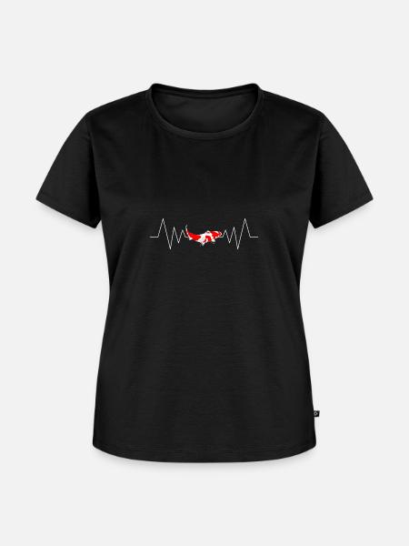 Koi Karpfen Herzschlag - Frauen Premium Bio T-Shirt - Schwarz