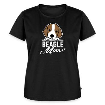 Beagle Mom - Mama - Mutter - Frauen Premium Bio T-Shirt - Schwarz - Vorne - Selfina (174cm)