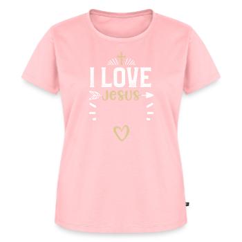I Love Jesus - Jesus - Frauen Premium Bio T-Shirt - Rosa - Vorne - AI Model Female 172 dark (172cm)