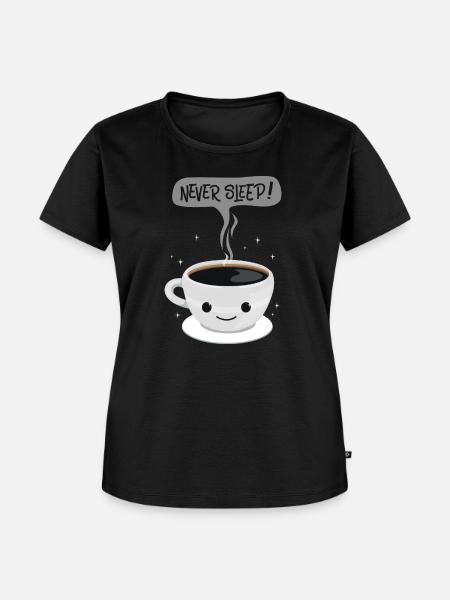 Never Sleep - kaffee - Frauen Premium Bio T-Shirt - Schwarz