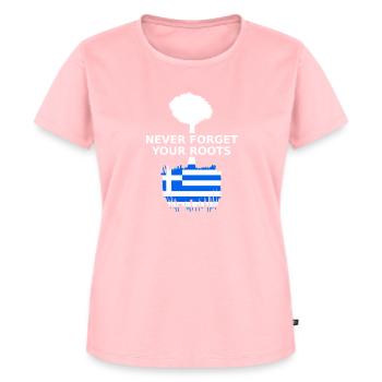 Griechenland Greece Griechische Wurzeln - Frauen Premium Bio T-Shirt - Rosa - Vorne - AI Model Female 172 dark (172cm)