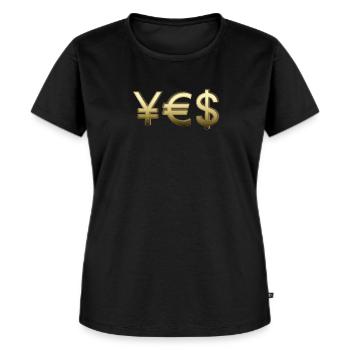 OUI - réussi et heureux - T-shirt Premium bio Femme - noir - Devant - Selfina (174cm)