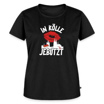 Karneval Kostüm Kölle Alaaf Herz Köln jebützt - Frauen Premium Bio T-Shirt - Schwarz - Vorne - Selfina (174cm)