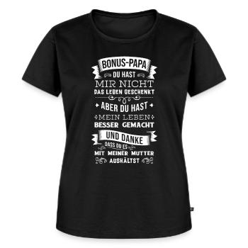 Bonus-papa Spruch Für Schwiegerväter Vatertag - Frauen Premium Bio T-Shirt - Schwarz - Vorne - Selfina (174cm)