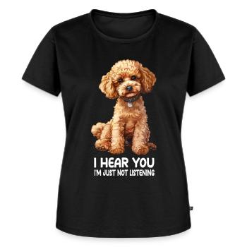 Pudel - Frauen Premium Bio T-Shirt - Schwarz - Vorne - Selfina (174cm)