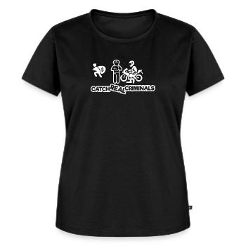 CATCH REAL CRIMINALS BIKER EDITION - Frauen Premium Bio T-Shirt - Schwarz - Vorne - Selfina (174cm)