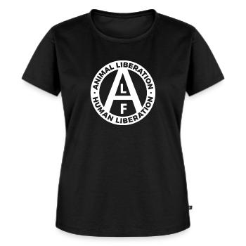 Animal Libération Humaine ALF - T-shirt Premium bio Femme - noir - Devant - Selfina (174cm)