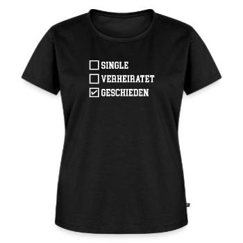 Geschieden Checkliste Scheidung Beziehungsstatus - Frauen Premium Bio T-Shirt - Schwarz - Vorne - Selfina (174cm)