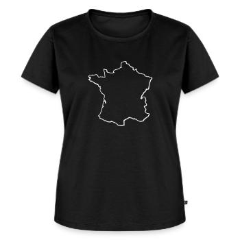 Frankreich - Frauen Premium Bio T-Shirt - Schwarz - Vorne - Selfina (174cm)