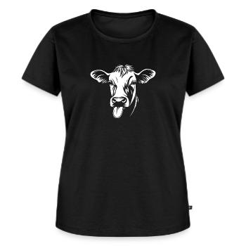 Blöde Kuh - Frauen Premium Bio T-Shirt - Schwarz - Vorne - Selfina (174cm)
