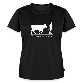 Führungskraft, Bauer Landwirtschaft Milch Natur - Frauen Premium Bio T-Shirt - Schwarz - Vorne - Selfina (174cm)