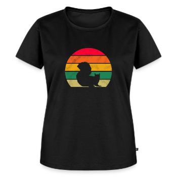 Animal Lovers Forest Animal Retro Squirrel - Women's Premium Organic T-shirt - black - Front - Selfina (174cm)