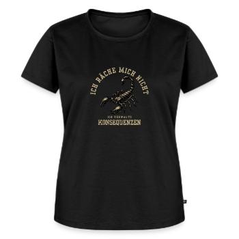 Skorpion – Ich räche mich nicht - Frauen Premium Bio T-Shirt - Schwarz - Vorne - Selfina (174cm)