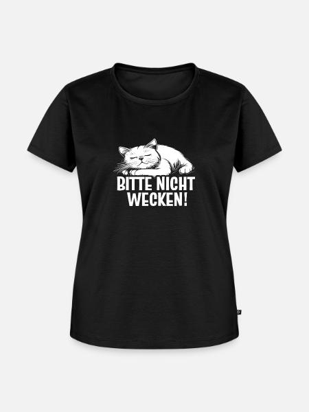 Bitte nicht wecken! | Katze - Frauen Premium Bio T-Shirt - Schwarz