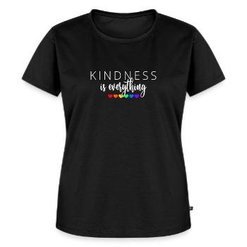 Kindness is Everything - Frauen Premium Bio T-Shirt - Schwarz - Vorne - Selfina (174cm)