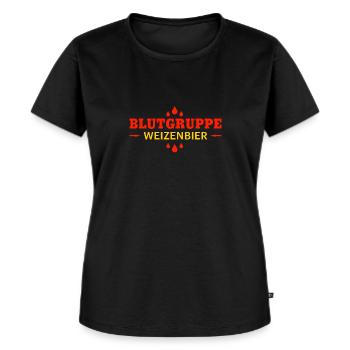 Blutgruppe Weizenbier Weizen - Frauen Premium Bio T-Shirt - Schwarz - Vorne - Selfina (174cm)