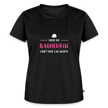 Bauherrin - Frauen Premium Bio T-Shirt - Schwarz - Vorne - Selfina (174cm)