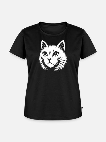 Weiße Katze - Frauen Premium Bio T-Shirt - Schwarz