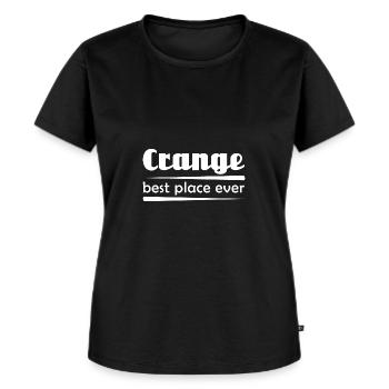 Crange - Stadt best place ever - Frauen Premium Bio T-Shirt - Schwarz - Vorne - Selfina (174cm)