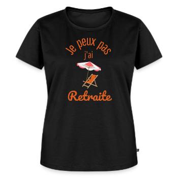 je peux pas j'ai retraite - T-shirt Premium bio Femme - noir - Devant - Selfina (174cm)