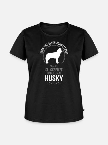 HUSKY Schutzengel Wilsigns - Frauen Premium Bio T-Shirt - Schwarz