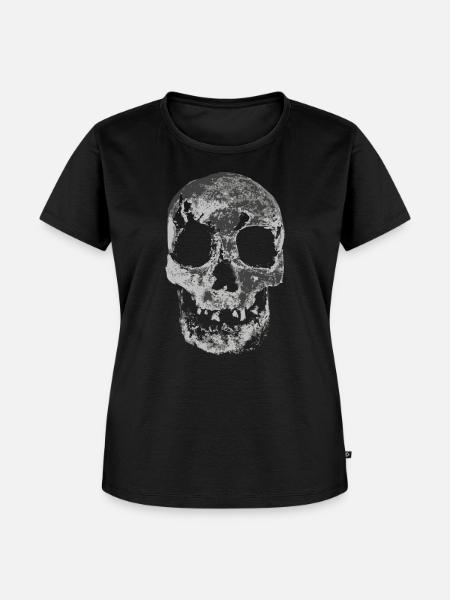 Schauriger Totenkopf - Frauen Premium Bio T-Shirt - Schwarz