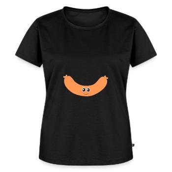 Hotdog Wurst - Frauen Premium Bio T-Shirt - Schwarz - Vorne - Selfina (174cm)
