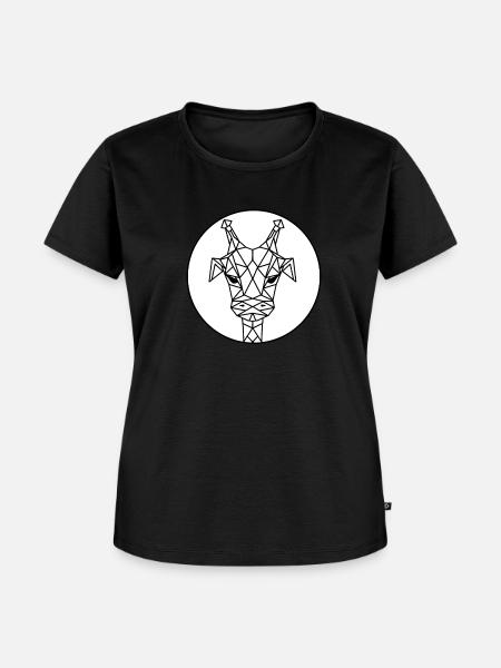Geo-Giraffe - Frauen Premium Bio T-Shirt - Schwarz