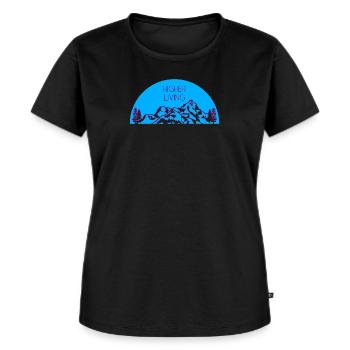 Higher Living Mountain Kid Mountain Life Alpes - T-shirt Premium bio Femme - noir - Devant - Selfina (174cm)