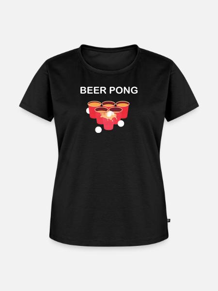 Beer Pong - Frauen Premium Bio T-Shirt - Schwarz