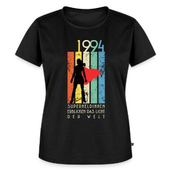 Retro Geburtstag Shirt: 1994 Superheldinnen - Frauen Premium Bio T-Shirt - Schwarz - Vorne - Selfina (174cm)