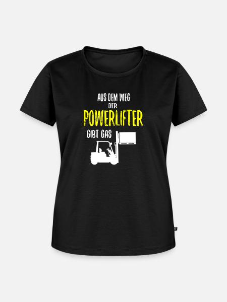 Stapler Powerlifter - Frauen Premium Bio T-Shirt - Schwarz