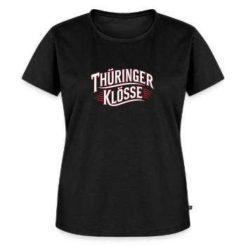 Deutsches Essen Klöße Thüringen Mundart Dialekt - Frauen Premium Bio T-Shirt - Schwarz - Vorne - Selfina (174cm)