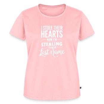 Ich habe ihre Herzen gestohlen, jetzt stehle ich ihre letzten - Frauen Premium Bio T-Shirt - Rosa - Vorne - AI Model Female 172 dark (172cm)