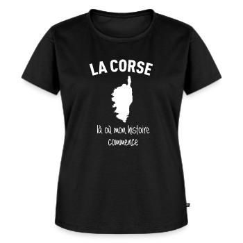 corse-histoire - T-shirt Premium bio Femme - noir - Devant - Selfina (174cm)