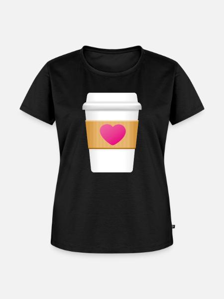 Smiley Coffee Mug - Frauen Premium Bio T-Shirt - Schwarz