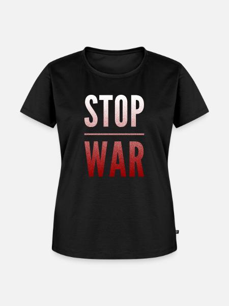 Stop War - Frauen Premium Bio T-Shirt - Schwarz