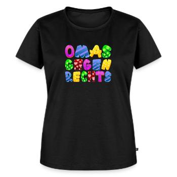 AfD stoppen gegen rechts Demokratie Vielfalt links - Frauen Premium Bio T-Shirt - Schwarz - Vorne - Selfina (174cm)