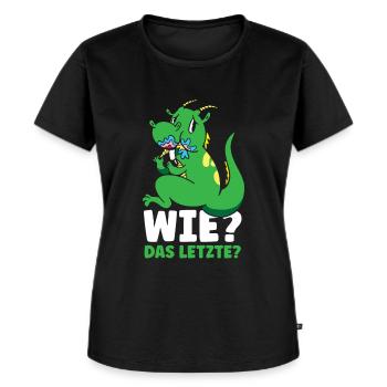 Einhorn Wie Das letzte? - Frauen Premium Bio T-Shirt - Schwarz - Vorne - Selfina (174cm)