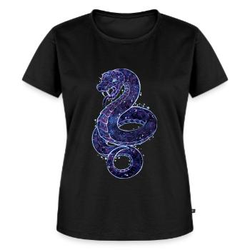 Cool Galaxy Schange Reptil Galaxytier Sternzeichen - Frauen Premium Bio T-Shirt - Schwarz - Vorne - Selfina (174cm)