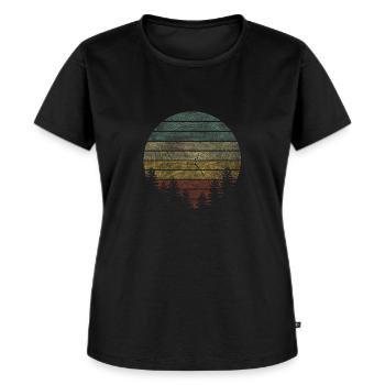 Wald und Baum - Frauen Premium Bio T-Shirt - Schwarz - Vorne - Selfina (174cm)
