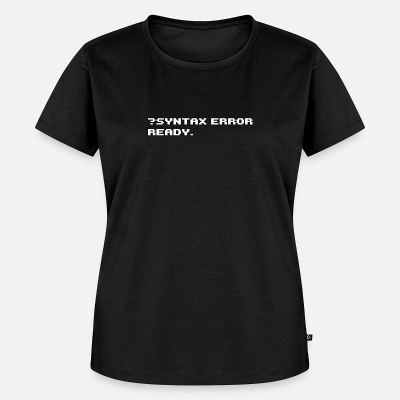 SYNTAX ERROR 8 bit retro datamaskin - Premium økologisk T-skjorte for kvinner - svart