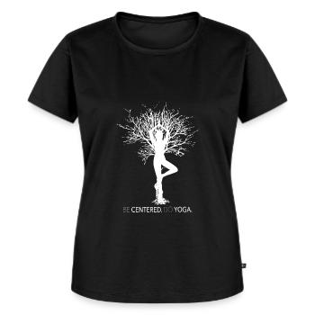 Finde deine innere Ruhe – Yoga für Balance - Frauen Premium Bio T-Shirt - Schwarz - Vorne - Selfina (174cm)
