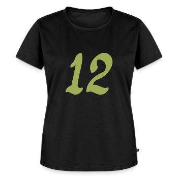 12 - Frauen Premium Bio T-Shirt - Schwarz - Vorne - Selfina (174cm)