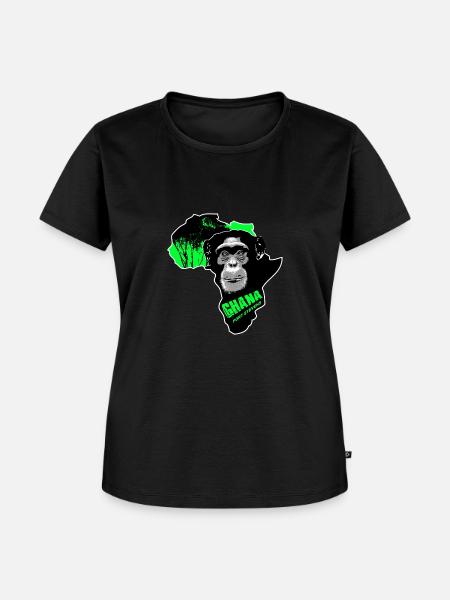 Ghana - Schimpanse - Frauen Premium Bio T-Shirt - Schwarz