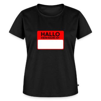 Mein Name ist Namensschild - Frauen Premium Bio T-Shirt - Schwarz - Vorne - Selfina (174cm)
